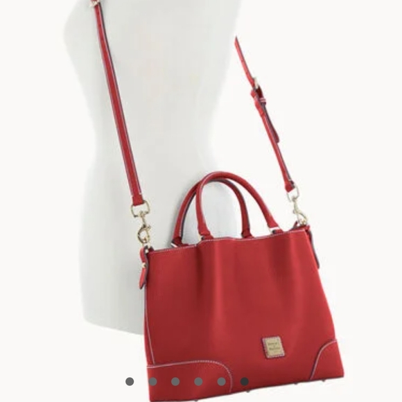 Dooney & Bourke Burgundy and Brown Leather Tote Bag - Picture 8 of 8